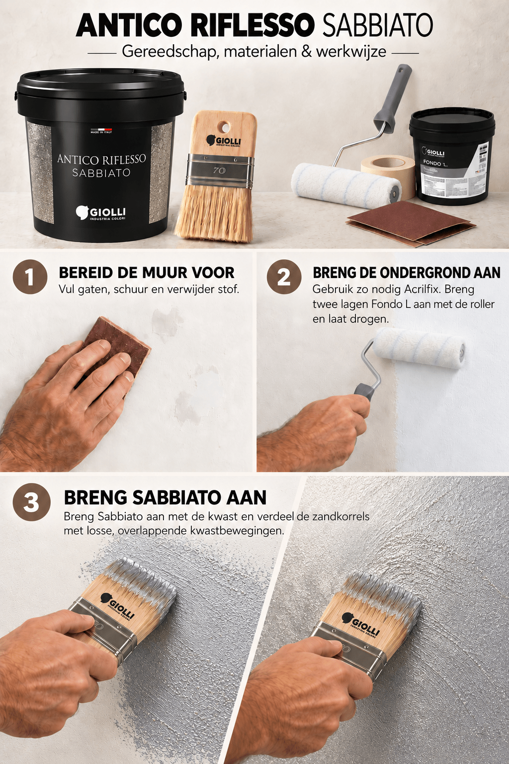 Antico Riflesso Sabbiato – Metallic Sandblasted Effect Paint - Marmorino