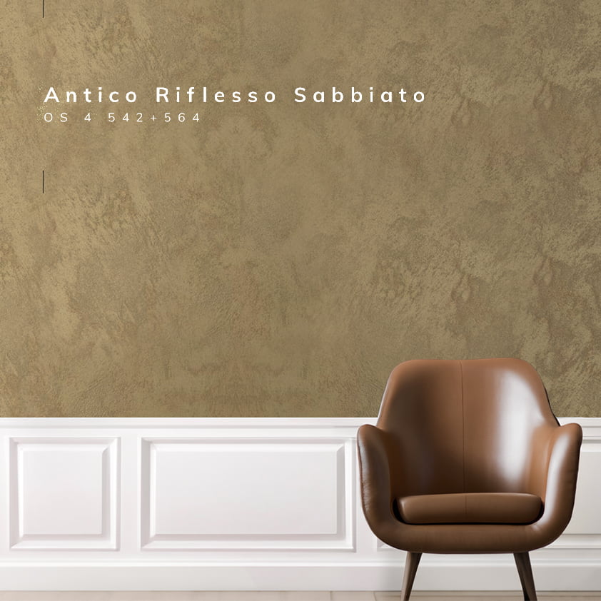 Antico Riflesso Sabbiato Sand Effect Paint – Metallic Decorative Finish - Marmorino