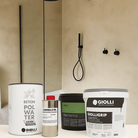 Bathroom with tiles, kit for 13 m2 - Marmorino