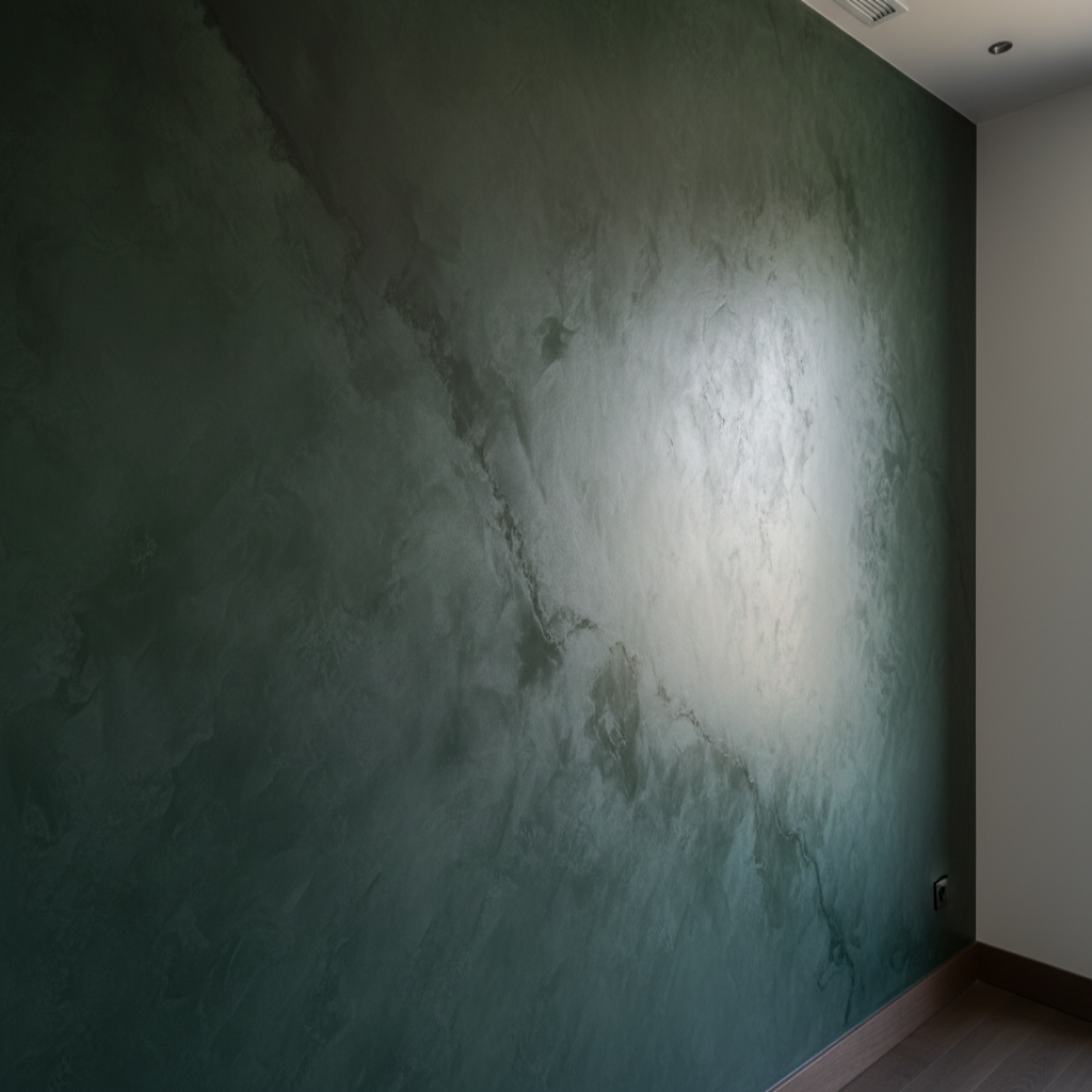 charcoal Green marmorino effect