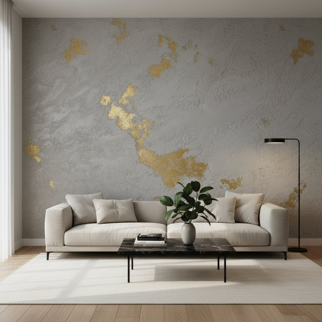 Golden wall spot with Marmorino for 12 m2 - Marmorino