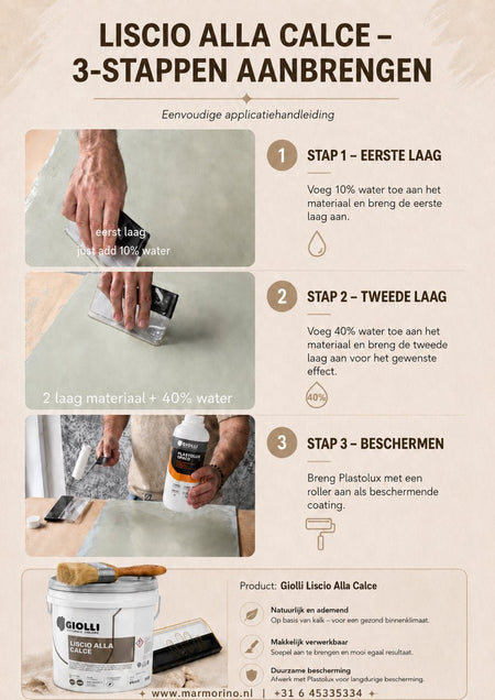 Lime Paint for Exteriors & Interiors — Liscio Alla Calce | Marmorino Look | DIY Easy Application - Marmorino