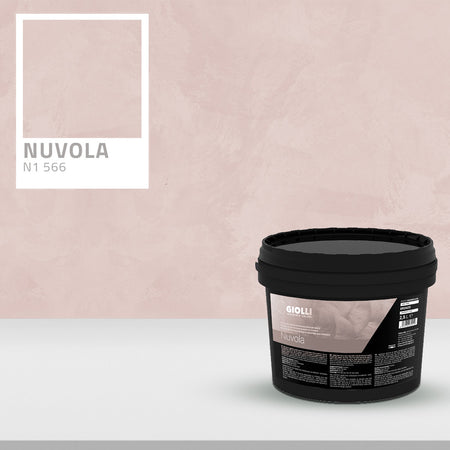 Black paint container with Nuvola label on a light pink background