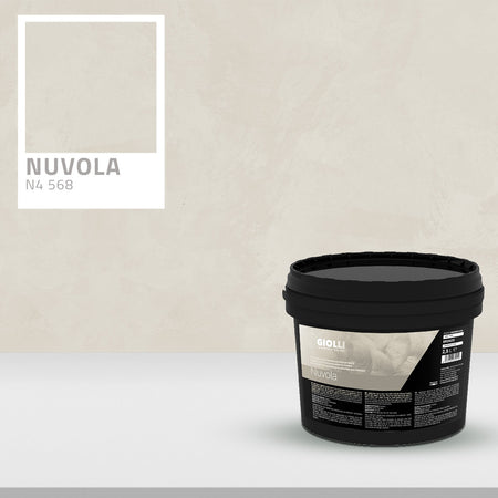Black paint container labeled 'Nuvola' on a light gray background