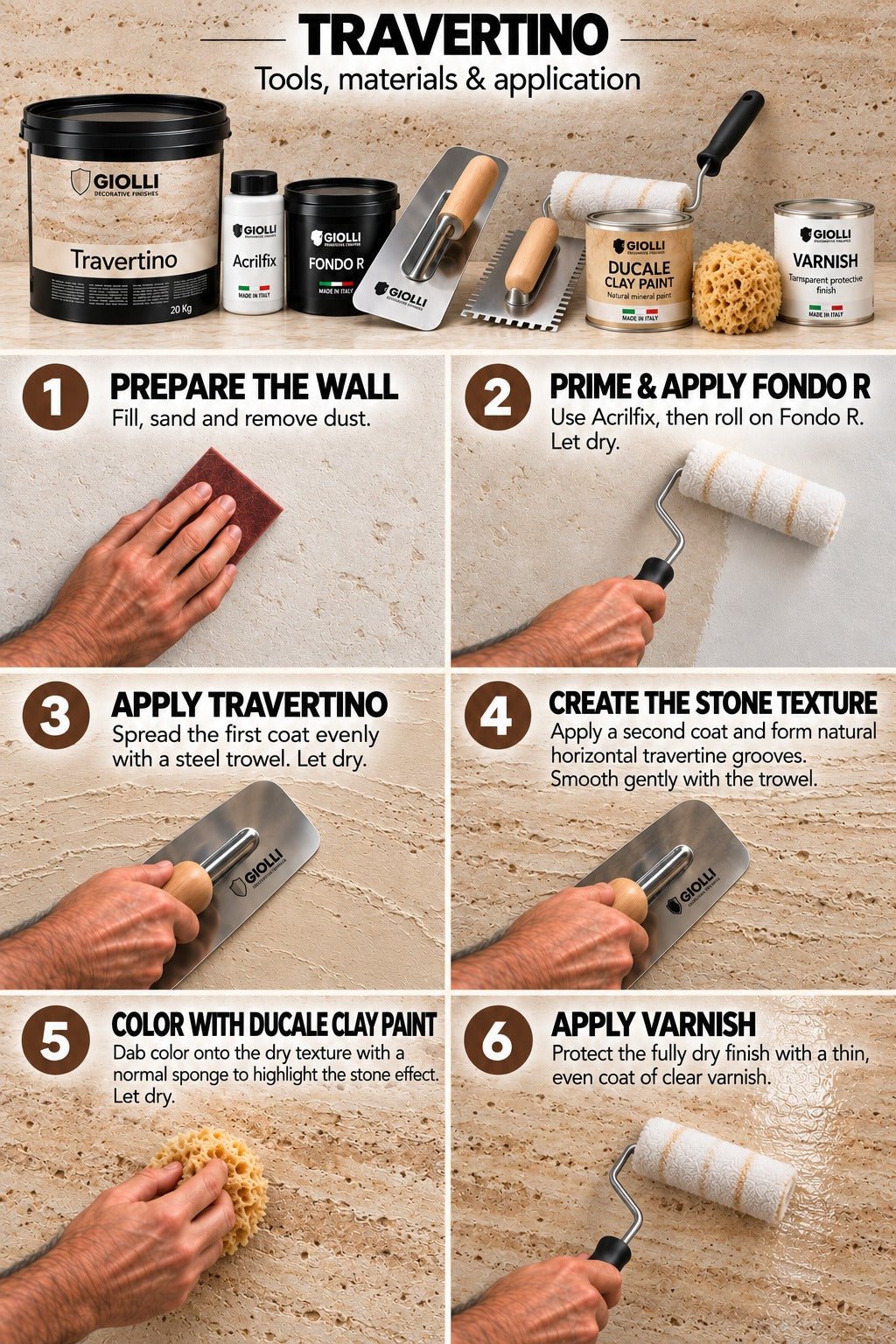 Travertino Decorative Plaster – Natural Stone Wall Texture - Marmorino