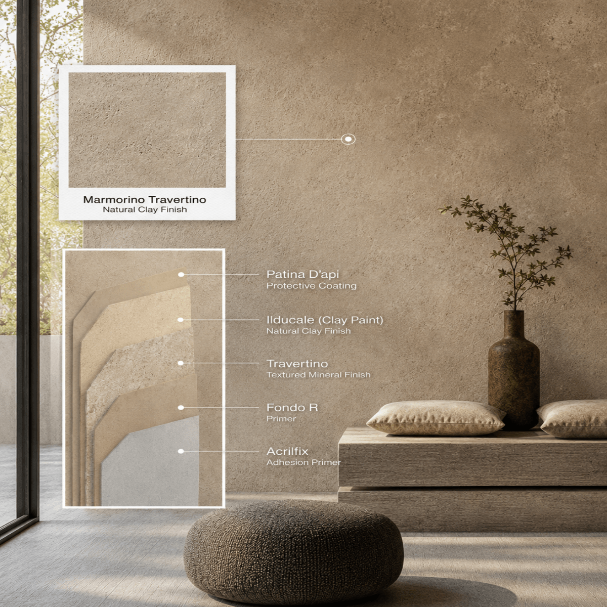 Travertino Decorative Plaster – Natural Stone Wall Texture - Marmorino