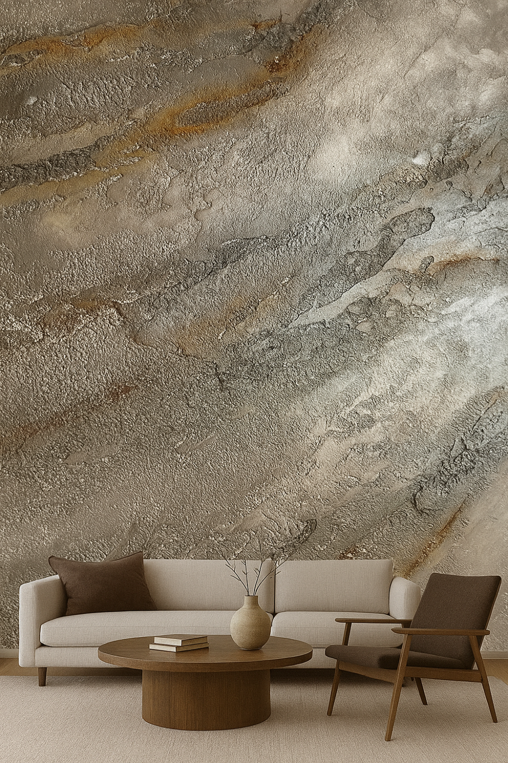 Travertino -  Rauw-Natuursteeneffect - Decoratieve Pleister (Marmorino Stone) - Kalkverf - Afbeelding 8