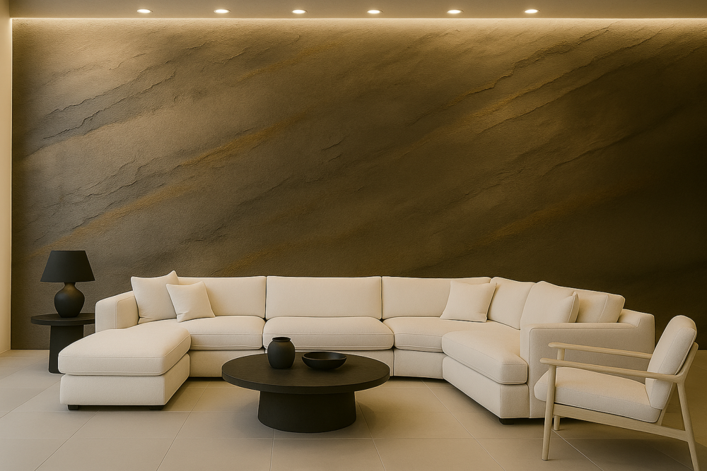 Travertino -  Rauw-Natuursteeneffect - Decoratieve Pleister (Marmorino Stone) - Kalkverf - Afbeelding 10