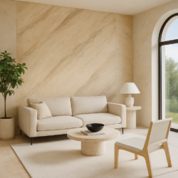 Travertino -  Rauw-Natuursteeneffect - Decoratieve Pleister (Marmorino Stone) - Kalkverf - Afbeelding 2