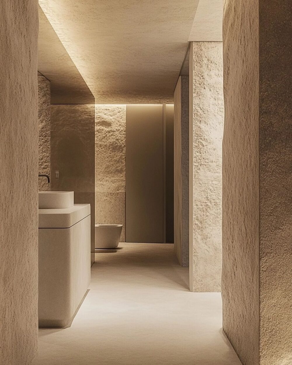 Travertino -  Rauw-Natuursteeneffect - Decoratieve Pleister (Marmorino Stone) - Kalkverf